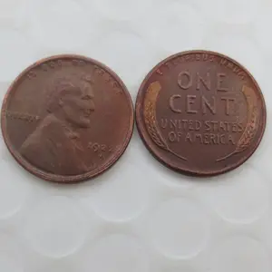 Venta al por mayor de imitación de EE. UU., centavos pequeños, Error exterior 1922 D S Lincoln Penny, copia de cobre, monedas de Metal conmemorativas