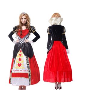 スポットカーニバルハロウィンパーティー大人女性エレガントな赤と黒のハートクイーンコスプレドレスパフォーマンスコスチューム - Product Image 1