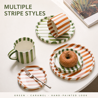 Ensemble de tasses et assiettes à café en céramique vintage créatives résistantes à la chaleur, fabriquées en Chine, pour la maison, le petit-déjeuner, le thé de l'après-midi, vente en gros
