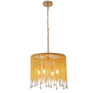 Lámpara de Techo Dorada de Lujo para Hotel, Villa u Hogar, con Cadena de Hierro y Borlas, E26 - Product Image 1