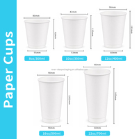 Vasos de Papel Desechables con Logotipo Personalizado al por Mayor, Vasos de Doble Pared para Café y Bebidas, para Cafeterías, Restaurantes y Servicios de Alimentos