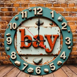Round Wooden Wall <b>Clock</b> 25x25Cm Silent Non Ticking Hotel Restaurant Decor <b>Clock</b> - Product Image 4