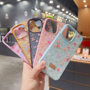 Coque de téléphone avec décoration pailletée et étiquette métallique, protection 2 en 1, Fundas Para Celular pour iPhone 15 14 13 Samsung S22 Xiaomi - Product Image 2