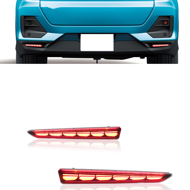 Auto Rear Light LED DRL Rear Bumper Tail Light Brake Lights Turn Signal Lamp Reflector for Toyota RAIZE 2020