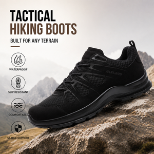 Elkland - Zapatillas de Senderismo Ligeras y Transpirables de Malla Negra para Verano, Antideslizantes, para Trekking al Aire Libre, Zapatillas Tácticas de Montaña - Product Image 1