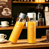 Bouteille en verre cylindrique pour jus, lait, thé, eau VOSS, avec bouchon à vis et logo personnalisé, vente en gros