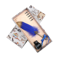JH Marque Vente Chaude D'art De Luxe Ensemble Stylo Plume Avec Encrier En Verre