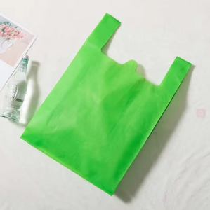 Factory Wholesale Recycled <b>Materials</b> T-Shirt Bag for Supermarket & Exhibition Use Custom Logo Non Woven <b>Packaging</b> - Product Image 4