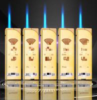 Briquet jetable en métal, ultra-large, haut de gamme, coupe-vent, écologique, rechargeable, impression de logo au laser, flamme bleue