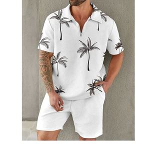 Ensemble tricoté jacquard pour homme Europe-Amérique, décontracté, imprimé, polo en maille à simple boutonnage - Product Image 5