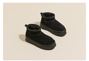 Bottes d'hiver en daim imperméables antidérapantes à bout rond et semelle épaisse pour femmes, doublées de polaire, décontractées, automne-hiver 2025 - Product Image 6