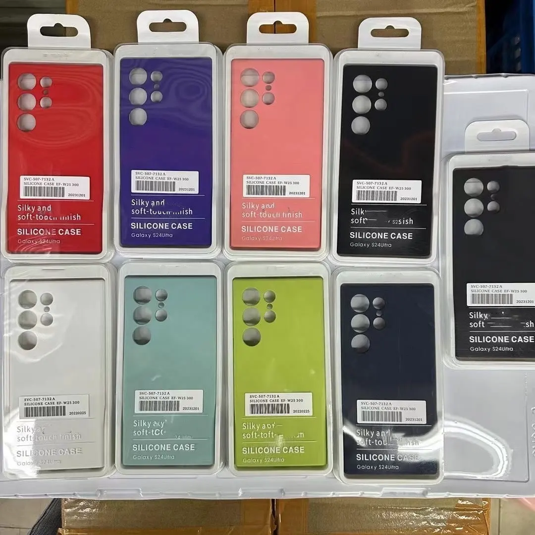 Wholesale Liquid Silicone Phone Case Cover for Samsung Galaxy S24 Ultra S24 Plus s24+ Case With Packaging