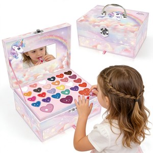 Kit Trucco per Bambine 2026, Valigetta Vanity Completa Sicura e Lavabile con Set di Cosmetici e Nail Art per Gioco di Ruolo - Product Image 5