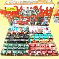 Squishies de Noël en gros : Grande barre de chocolat à thème de Noël, jouet anti-stress multicolore en PU à rebond lent