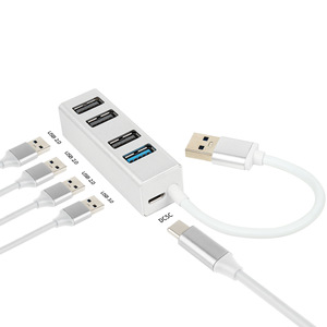 Hub USB 3.0 Xinqiyi de 4 Puertos, Estación de Acoplamiento de Aleación de Aluminio con Cable de Datos Tipo C - Product Image 1