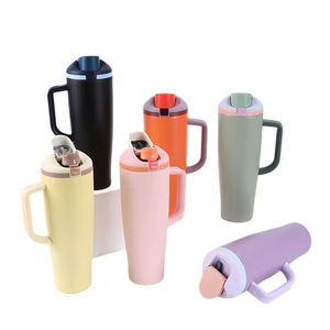 Gobelet de voiture grande capacité avec poignée, en acier inoxydable 304, double paroi isolée sous vide, affichage de la température, écologique - Product Image 3