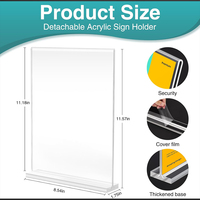 Support de menu double face en acrylique A4 A5 transparent pour affichage de menu de table, présentoir alimentaire pour restaurant, porte-documents de bureau robuste