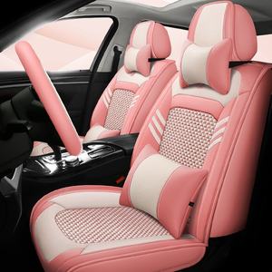 Housse de siège complète en cuir luxueux Marcan, cinq places, coussins, toutes saisons, accessoires de voiture universels, siège d'origine - Product Image 3