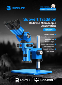 Microscopio SUNSHINE R360 Pro con Ampliación Continua y <span class=keywords><strong>de</strong></span> Engranaje Fijo, Ajuste <span class=keywords><strong>de</strong></span> Distancia Pupilar, <span class=keywords><strong>Instalación</strong></span> Rápida <span class=keywords><strong>de</strong></span> Luz Magnética - Product Image 5