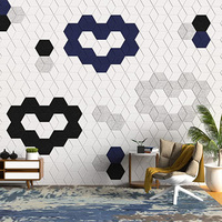Ecupp panneau acoustique insonorisé de haute qualité, non toxique, en Fiber de polyster 3D 100% hexagone 600x600