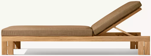 Chaise longue d'extérieur classique <span class=keywords><strong>en</strong></span> teck, structure solide, assemblage stable, coussin à séchage rapide, résistant aux UV, durable pour le jardin - Product Image 3