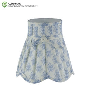 Pantalla de Lámpara Pequeña para Botella de Vino, Fabricada con Tela Plisada Lateral Estampada Ecológica, para Uso en Interiores - Product Image 1