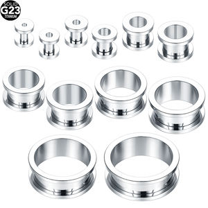 Joyería de perforación de titanio, medidores de oreja acampanados dobles, expansor de túnel, pendientes de tapón - Product Image 1