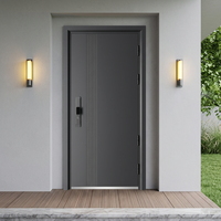 Portes d'entrée en verre modernes pour villa et appartement, en acier inoxydable, anti-effraction, manuelles, extérieures