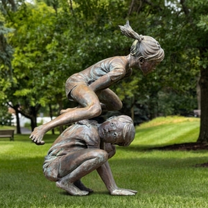Escultura de Perro de Bronce Fundido para Decoración de Parques y Jardines, Arte Infantil de Niño y Niña, Estatua de Bronce para Exteriores - Product Image 3