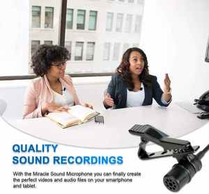 Casque filaire de Microphone à condensateur Lavalier omnidirectionnel BY-M1 pour <span class=keywords><strong>téléphone</strong></span> intelligent DSLR matériau métallique antibruit - Product Image 4