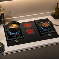 Table de cuisson encastrable à quatre brûleurs à allumage piézoélectrique haute efficacité, surface en verre, écoénergétique, gaz et électrique – Fournisseur