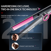 Lisseur de cheveux Kemei Km-3126 pour femmes, 50W, céramique PTC, chauffe rapide, températures multiples, cordon d'alimentation rotatif, prise EU, fournisseur de fer à friser pour femmes