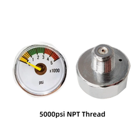 High Pressure HPA 1/8NPT Threads Brass Mini Micro Pressure Gauges Manometer PAG300-NPT 1 Year Warranty Customizable OEM Support