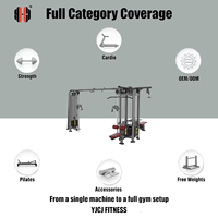 Torre de entrenamiento selectorizada de un solo cable y cinco estaciones con viga de conexión larga, múltiples accesorios, máquina de gimnasio de acero, capacidad de 5x100 kg