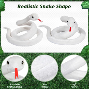 8721 Peluche de <span class=keywords><strong>Serpiente</strong></span> <span class=keywords><strong>Blanca</strong></span> Gigante, Juguetes de Peluche Realistas en 3D, Regalos de Halloween Personalizados OEM, Peluche de Animal de Dibujos Animados para Niños y Niñas - Product Image 3