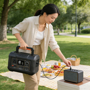 Système de stockage d'énergie portable pour la maison, générateur solaire, <span class=keywords><strong>batterie</strong></span> LiFePO4, onduleur à onde sinusoïdale pure de 300 watts, charge sans fil, démarrage rapide - Product Image 2