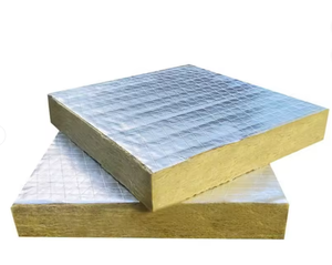 Panneau en laine de roche recouvert de feuille d'aluminium, résistant au feu, isolation des murs extérieurs et des toits, dalle en laine de roche - Product Image 2