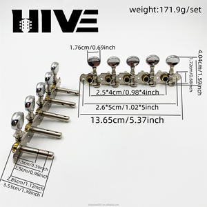 HIVE โรงงานผลิตโดยตรง ขายส่ง 5R5L Diplopore หัวกลมเล็ก <span class=keywords><strong>5</strong></span> ตัว ชุดลูกบิดปรับเสียงกีตาร์ สำหรับกีตาร์โฟล์ค 10 สาย แบนโจ - Product Image 2