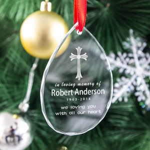 High Quality K9 Clear Crystal <strong>Christmas</strong> Ornament Water Drop Shape with UV Printing Laser Engraving <strong>Wholesale</strong> Blank Ornament - Product Image 5