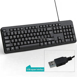 Teclado con cable con teclas tipo chocolate, teclado USB delgado, teclados de membrana estándar para computadora - Product Image 2