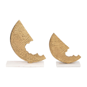 Sculture a Forma di Luna Crescente in Metallo a Forma di Limone per Decorazione Casa, Bagno, Ufficio, Soggiorno, Esposizione su Scaffale, Arte Moderna - Product Image 5