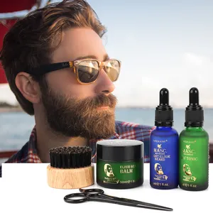Gift Packing 100% Naturally Derived Treatment Oil Keep Soft Faces Healthy Beard Oil Balm Care Sets
