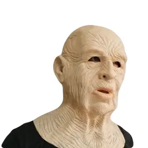 最畅销的现实全面对人类面具成人Cap老人面具高档派对面具