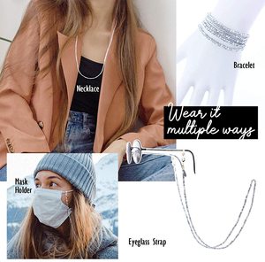 Chaîne de masque de perles de cristal lanière de perles de verre à facettes pour <span class=keywords><strong>lunettes</strong></span> masques faciaux collier de support - Product Image 6