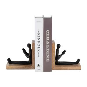 Fermalibri Artistici a Forma di Uomo che Legge, Accessori Decorativi Moderni per Libreria, Set di Fermalibri Scultorei - Product Image 2