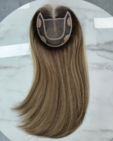 Offre Spéciale européenne couleur claire cheveux humains femmes toupets 5.5X6 Clip en doux respirant dentelle avant Topper Mono