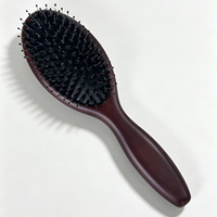 Brosse à cheveux ovale en bois pour cheveux épais, bouclés et longs, pour la maison, les voyages, le salon, soin du cuir chevelu, peigne personnalisé avec logo gravé au laser