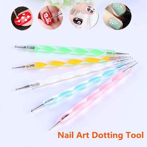 5 uds Art Tip Dot Paint Kit de manicura 2 vías punteado pluma herramienta grabado Stylus para pintar arte punteado herramienta - Product Image 5