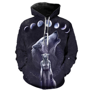Felpe e Maglioni da Uomo Taglie Forti, <span class=keywords><strong>Felpa</strong></span> con Cappuccio Goffrata Personalizzabile, Felpe Invernali 3D con <span class=keywords><strong>Lupo</strong></span> per Uomo - Product Image 6