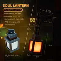 Lanterne Pixelisée LED Réglable Rechargeable 16 Couleurs avec Télécommande pour Espace Gaming, Décoration de Fête, Cadeau d'Anniversaire
